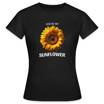 Tu es mon T-shirt Tournesol, cadeau floral - T-shirt Femme - noir - Devant - AI Model Female 172 dark (172cm)