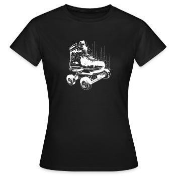 Graphisme des patins à roulettes - T-shirt Femme - noir - Devant - AI Model Female 172 dark (172cm)