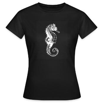 Seepferdchen Spirale Muster - Frauen T-Shirt - Schwarz - Vorne - AI Model Female 172 dark (172cm)
