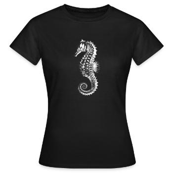 Brique de silhouette hippocampe - T-shirt Femme - noir - Devant - AI Model Female 172 dark (172cm)