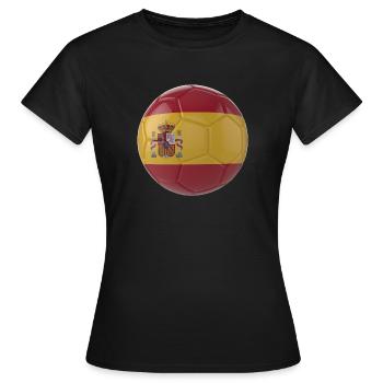 SPANIENS FLAGGE AUF EINEM FUSSBALL - Frauen T-Shirt - Schwarz - Vorne - AI Model Female 172 dark (172cm)