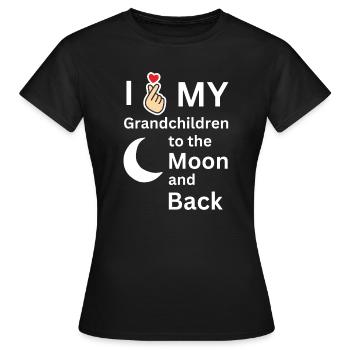 J’adore le cadeau de la famille de mes petits-enfants - T-shirt Femme - noir - Devant - AI Model Female 172 dark (172cm)