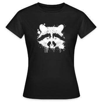Raton Laveur Graffiti splashes - T-shirt Femme - noir - Devant - AI Model Female 172 dark (172cm)