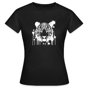 Tiger Splash White - Frauen T-Shirt - Schwarz - Vorne - AI Model Female 172 dark (172cm)