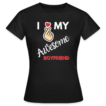 J’adore mon cadeau de petit ami génial - T-shirt Femme - noir - Devant - AI Model Female 172 dark (172cm)