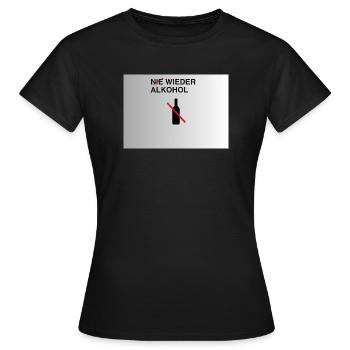 Nie Wieder Alkohol – Alkoholfrei - Frauen T-Shirt - Schwarz - Vorne - AI Model Female 172 dark (172cm)