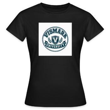 Blason de l’Université Vismara - T-shirt Femme - noir - Devant - AI Model Female 172 dark (172cm)