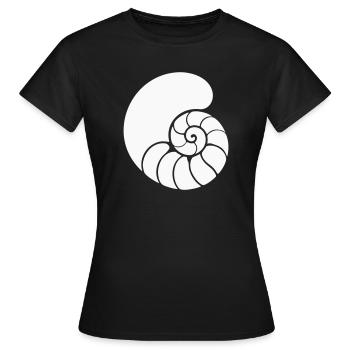 Dessin de coquillage en spirale de mer - T-shirt Femme - noir - Devant - AI Model Female 172 dark (172cm)