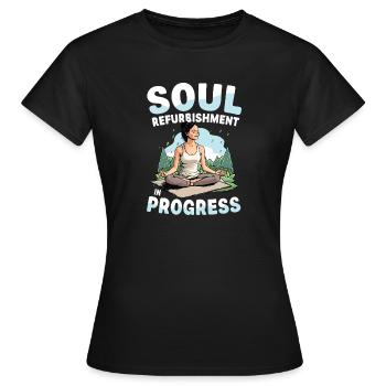 Régénération de l’âme en cours de méditation yoga - T-shirt Femme - noir - Devant - AI Model Female 172 dark (172cm)