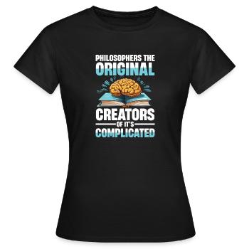 Philosophie Humor Philosophers The Original - T-shirt Femme - noir - Devant - AI Model Female 172 dark (172cm)
