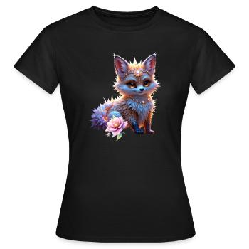 Fantasme du Renard Saphir - T-shirt Femme - noir - Devant - AI Model Female 172 dark (172cm)