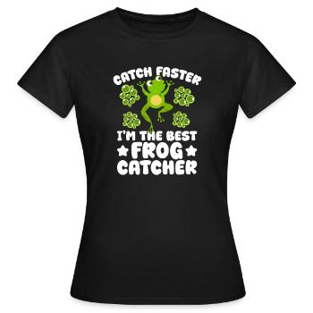 Attrape-grenouilles, la meilleure grenouille attrape-grenouille - T-shirt Femme - noir - Devant - AI Model Female 172 dark (172cm)