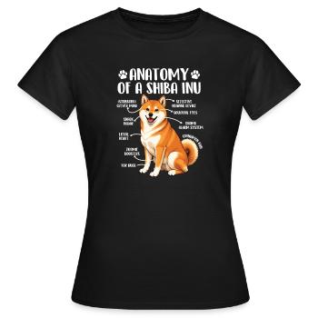 Anatomie de l’humour d’un doge Shiba Inu - T-shirt Femme - noir - Devant - AI Model Female 172 dark (172cm)