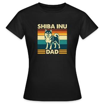 Shiba Inu Papa Doge japonais - T-shirt Femme - noir - Devant - AI Model Female 172 dark (172cm)