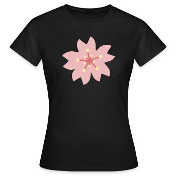 Blush Sakura Petal Bloom - T-shirt Femme - noir - Devant - AI Model Female 172 dark (172cm)