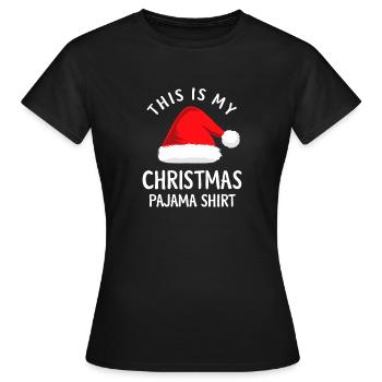 Voici mon t-shirt de pyjama de Noël - T-shirt Femme - noir - Devant - AI Model Female 172 dark (172cm)