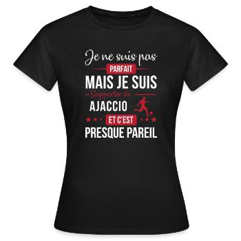 Je Ne Suis Pas Parfait Mais Je Suis Supporter D... - T-shirt Femme - noir - Devant - AI Model Female 172 dark (172cm)