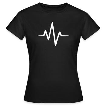 ECG Fréquence cardiaque Cadeau sur la ligne cardiaque - T-shirt Femme - noir - Devant - AI Model Female 172 dark (172cm)