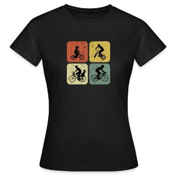 Quatre façons de rouler sur le rétro cyclin - T-shirt Femme - noir - Devant - AI Model Female 172 dark (172cm)