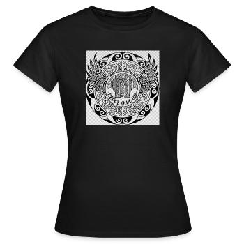 Unaufhaltsamer Wille Mandala mit Flügeln - Frauen T-Shirt - Schwarz - Vorne - AI Model Female 172 dark (172cm)