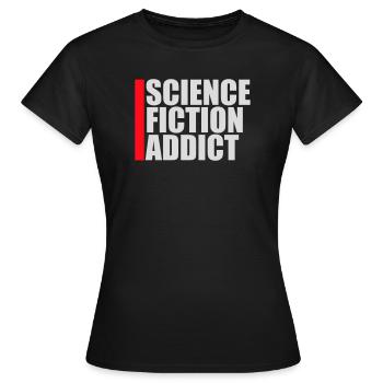Citation d’amateur de science-fiction accro à la science-fiction - T-shirt Femme - noir - Devant - AI Model Female 172 dark (172cm)