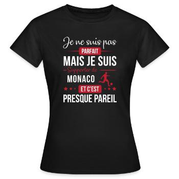Je Ne Suis Pas Parfait Mais Je Suis Supporter D... - T-shirt Femme - noir - Devant - AI Model Female 172 dark (172cm)