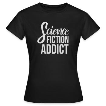 Citation d’amateur de science-fiction accro à la science-fiction - T-shirt Femme - noir - Devant - AI Model Female 172 dark (172cm)