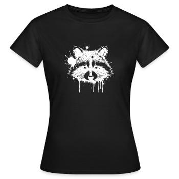 Raccoon Splash Graffiti - Women's T-Shirt - black - Front - AI Model Female 172 dark (172cm)