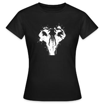 Elefantenkunst Splash White - Frauen T-Shirt - Schwarz - Vorne - AI Model Female 172 dark (172cm)