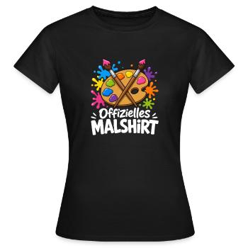 Offizielles Ausmal-Motiv zum Malen Zeichnen und - Frauen T-Shirt - Schwarz - Vorne - AI Model Female 172 dark (172cm)