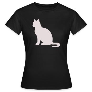 Silhouette de chat pastel - T-shirt Femme - noir - Devant - AI Model Female 172 dark (172cm)