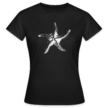 Silhouette d’étoile de mer en noir et blanc - T-shirt Femme - noir - Devant - AI Model Female 172 dark (172cm)