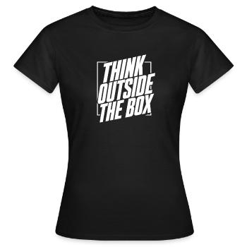 Pensez en dehors des sentiers battus – White Saying & Statement - T-shirt Femme - noir - Devant - AI Model Female 172 dark (172cm)