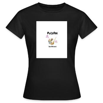 Putzfee  - Frauen T-Shirt - Schwarz - Vorne - AI Model Female 172 dark (172cm)