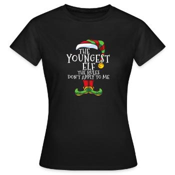 Les règles du plus jeune elfe ne s’appliquent pas - T-shirt Femme - noir - Devant - AI Model Female 172 dark (172cm)