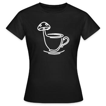 Tea Coffee Mushroom - Women's T-Shirt - black - Front - AI Model Female 172 dark (172cm)