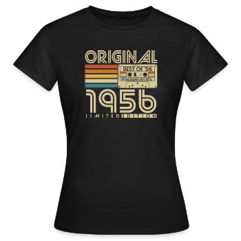 1956 Geburtstag Retro Jahrgang Vintage Geschenk - Frauen T-Shirt - Schwarz - Vorne - AI Model Female 172 dark (172cm)