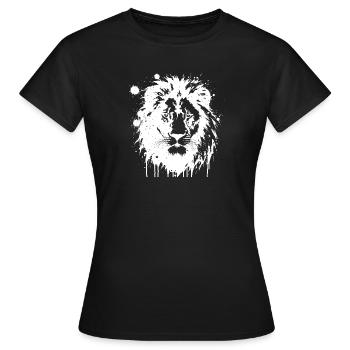 Lion Splash Blanc - T-shirt Femme - noir - Devant - AI Model Female 172 dark (172cm)