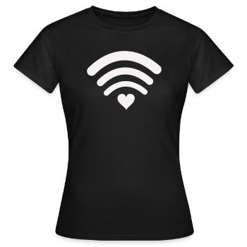 Wi-Fi-Heart-Wifi Design - Women's T-Shirt - black - Front - AI Model Female 172 dark (172cm)