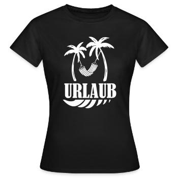 Palmenurlaub Hängematte Design - Frauen T-Shirt - Schwarz - Vorne - AI Model Female 172 dark (172cm)