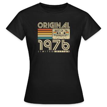 Original 1976 Jahrgang Vintage Retro Geburtstag - Frauen T-Shirt - Schwarz - Vorne - AI Model Female 172 dark (172cm)