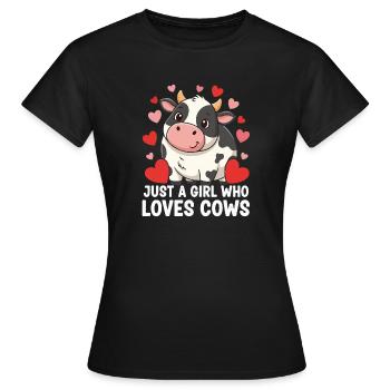 Cow Love Girls & Cows - T-shirt Femme - noir - Devant - AI Model Female 172 dark (172cm)