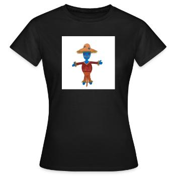 Motif de l’Enfant Épouvantail Susi - T-shirt Femme - noir - Devant - AI Model Female 172 dark (172cm)