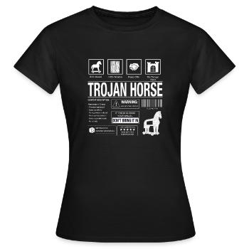 Trojanisches Pferd Motiv - Frauen T-Shirt - Schwarz - Vorne - AI Model Female 172 dark (172cm)