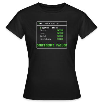 System Check Build Pipeline DevOps IT Geschenk - Frauen T-Shirt - Schwarz - Vorne - AI Model Female 172 dark (172cm)