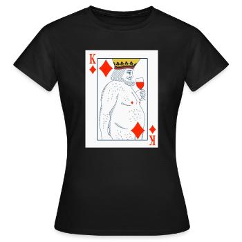 Roi de carreau – Carte à jouer drôle - T-shirt Femme - noir - Devant - AI Model Female 172 dark (172cm)