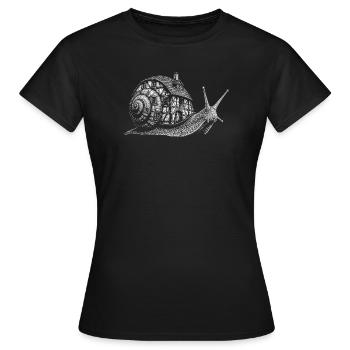 Escargot comestible - T-shirt Femme - noir - Devant - AI Model Female 172 dark (172cm)