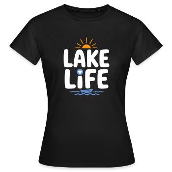 Lake Life Sunrise Badge - Women's T-Shirt - black - Front - AI Model Female 172 dark (172cm)