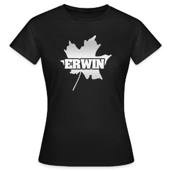 Erwin as a maple leaf - Women's T-Shirt - black - Front - AI Model Female 172 dark (172cm)