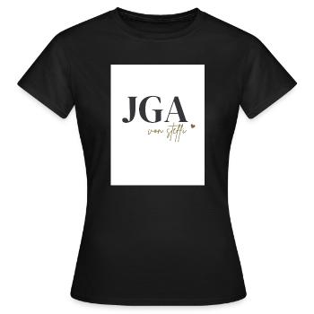 Schwarz_Gold_Minimalistisch_Modern_Junggesellen - Frauen T-Shirt - Schwarz - Vorne - AI Model Female 172 dark (172cm)